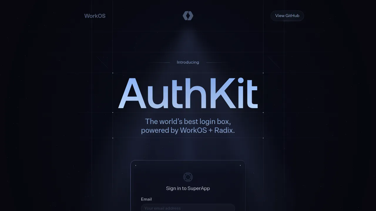 Screenshot of AuthKit website