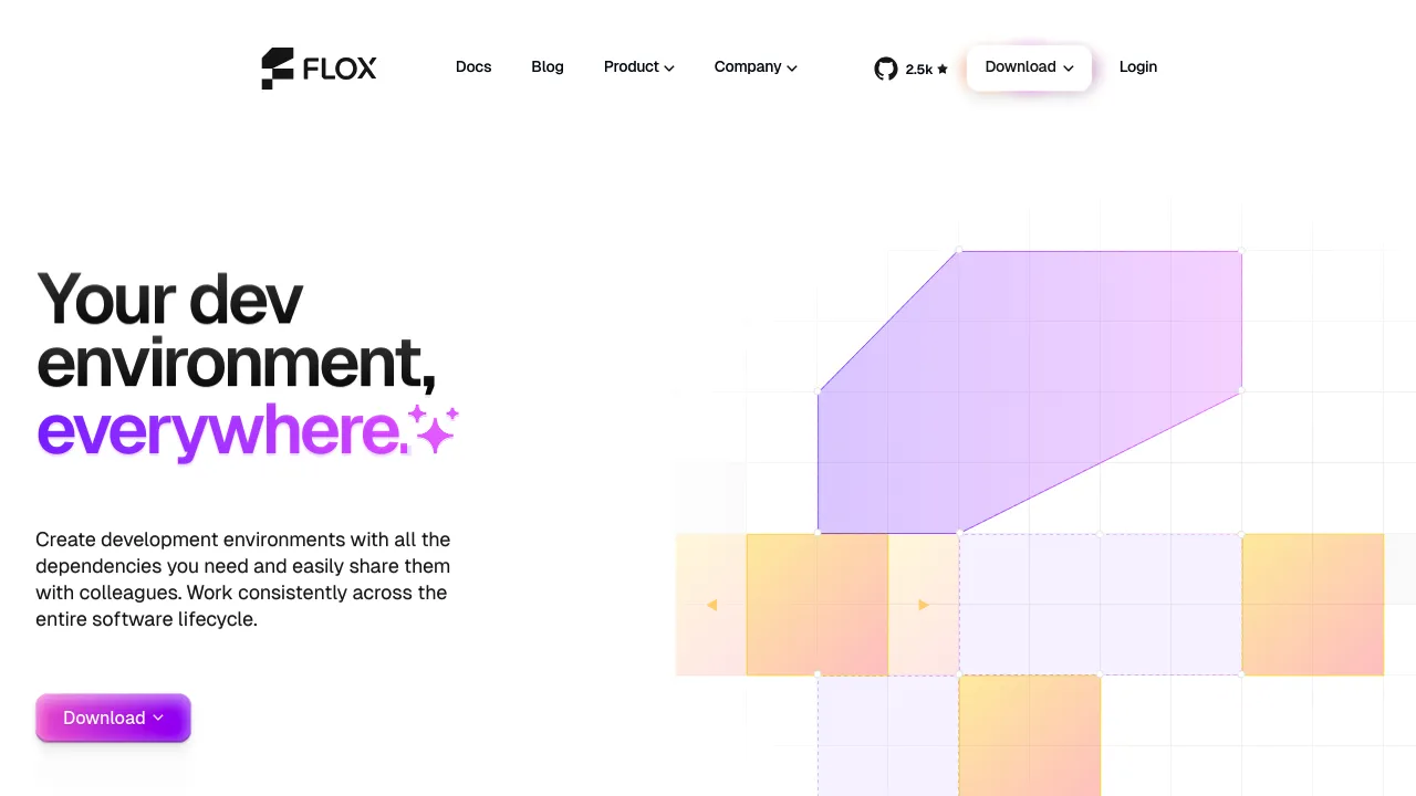 Screenshot of Flox website