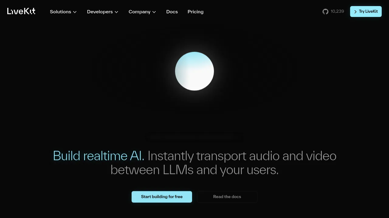 Screenshot of LiveKit website